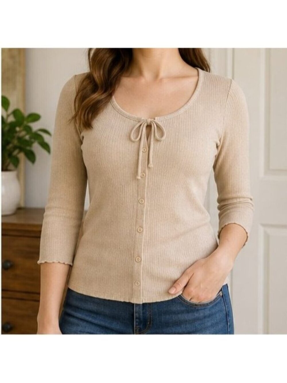 Sand Ruffle Blouse - Picture 2 of 6